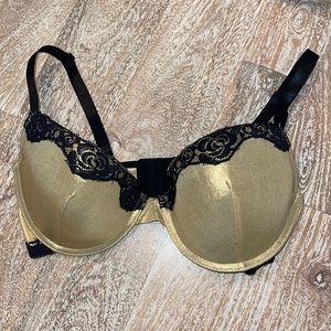 Gold and Black Lace Bra 36DD Revolve